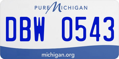 MI license plate DBW0543