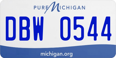 MI license plate DBW0544