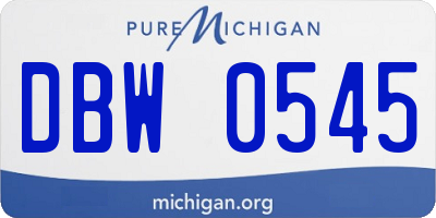 MI license plate DBW0545