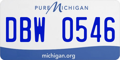 MI license plate DBW0546