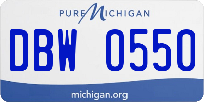 MI license plate DBW0550
