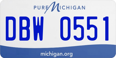 MI license plate DBW0551