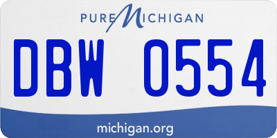 MI license plate DBW0554