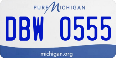 MI license plate DBW0555