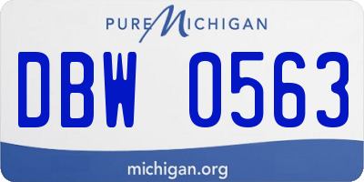 MI license plate DBW0563
