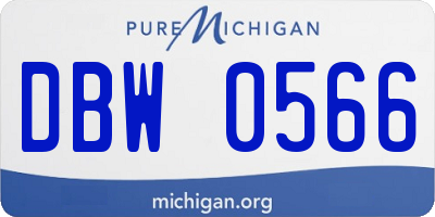 MI license plate DBW0566