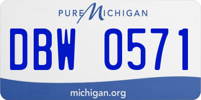 MI license plate DBW0571
