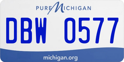 MI license plate DBW0577