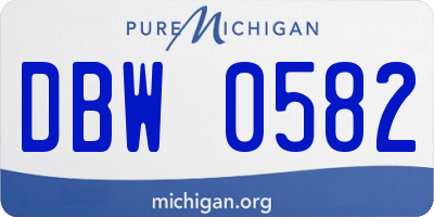 MI license plate DBW0582