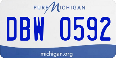 MI license plate DBW0592
