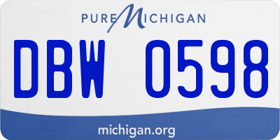 MI license plate DBW0598