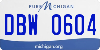 MI license plate DBW0604