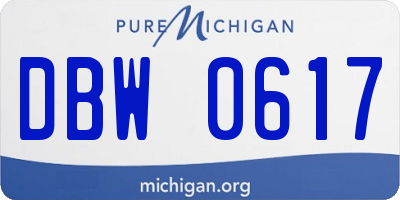MI license plate DBW0617