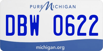 MI license plate DBW0622
