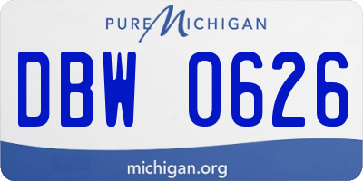 MI license plate DBW0626