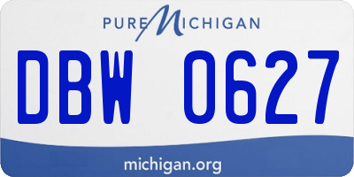 MI license plate DBW0627