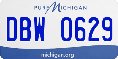 MI license plate DBW0629