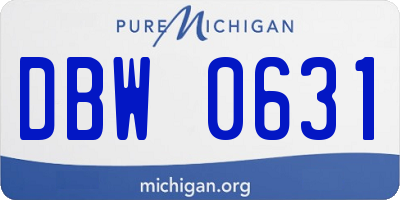 MI license plate DBW0631