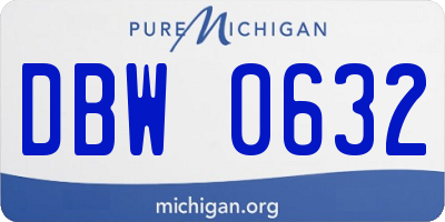 MI license plate DBW0632