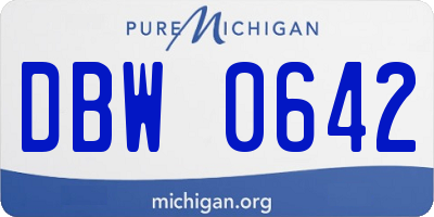 MI license plate DBW0642