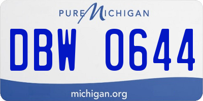 MI license plate DBW0644