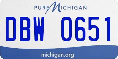 MI license plate DBW0651