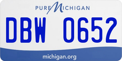 MI license plate DBW0652