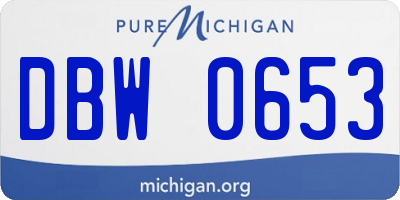 MI license plate DBW0653