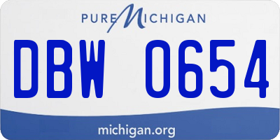 MI license plate DBW0654