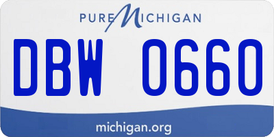 MI license plate DBW0660