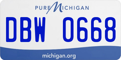 MI license plate DBW0668