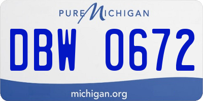 MI license plate DBW0672