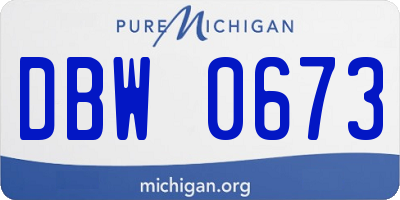 MI license plate DBW0673