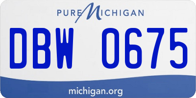 MI license plate DBW0675