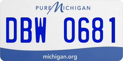 MI license plate DBW0681