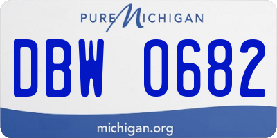 MI license plate DBW0682