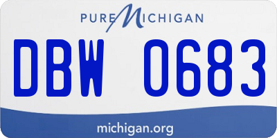 MI license plate DBW0683