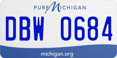MI license plate DBW0684