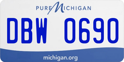 MI license plate DBW0690