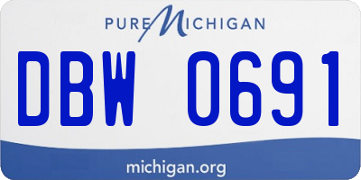 MI license plate DBW0691