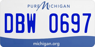 MI license plate DBW0697