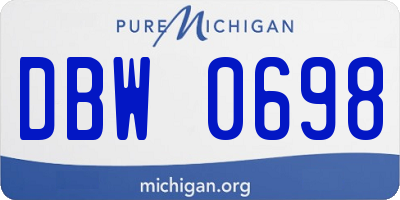 MI license plate DBW0698