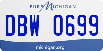 MI license plate DBW0699