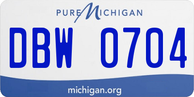 MI license plate DBW0704