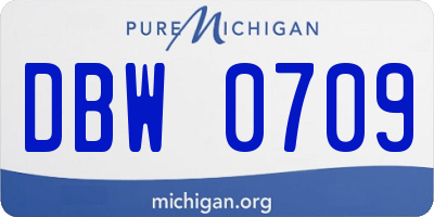 MI license plate DBW0709