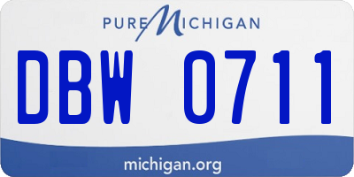 MI license plate DBW0711