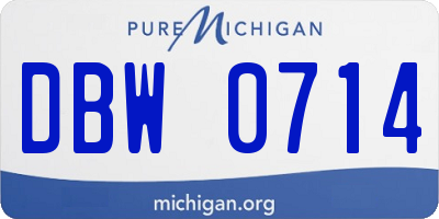 MI license plate DBW0714