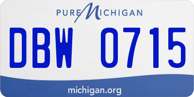 MI license plate DBW0715