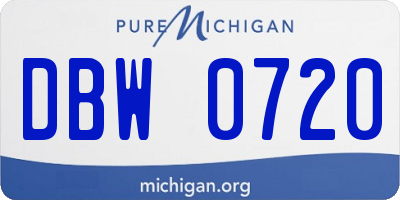 MI license plate DBW0720