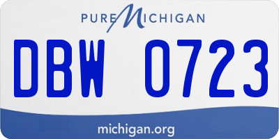 MI license plate DBW0723